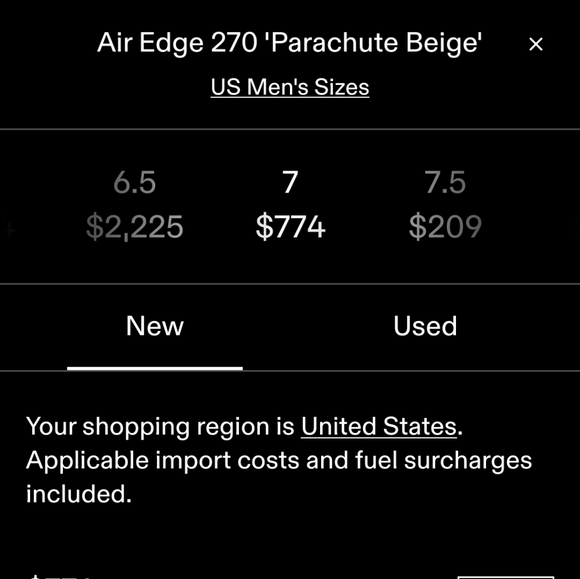 Nike Air Max Edge 270 Parachute Beige Size(12)men - Picture 4 of 5